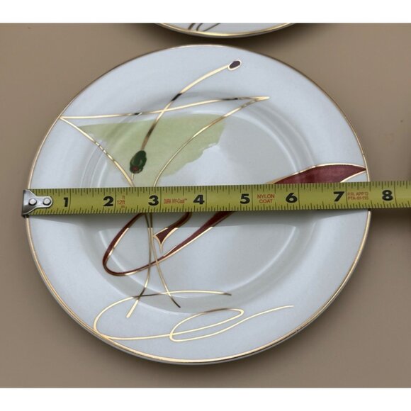 Set of 4 Pier 1 Martini Cocktail Dessert Plates Olive Porcelain Appetizer 7.5" - Picture 6 of 16